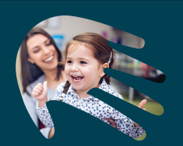 Salford South East visual identity style, a woman and child looking happy